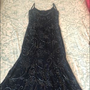 Beautiful dark navy fully beaded evening gown